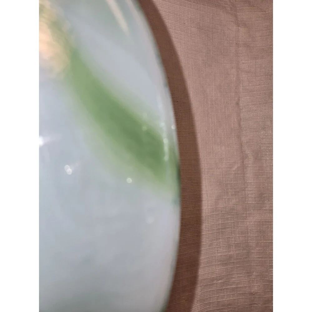 Vintage Akro Agate Green Slag Glass Dish Planter